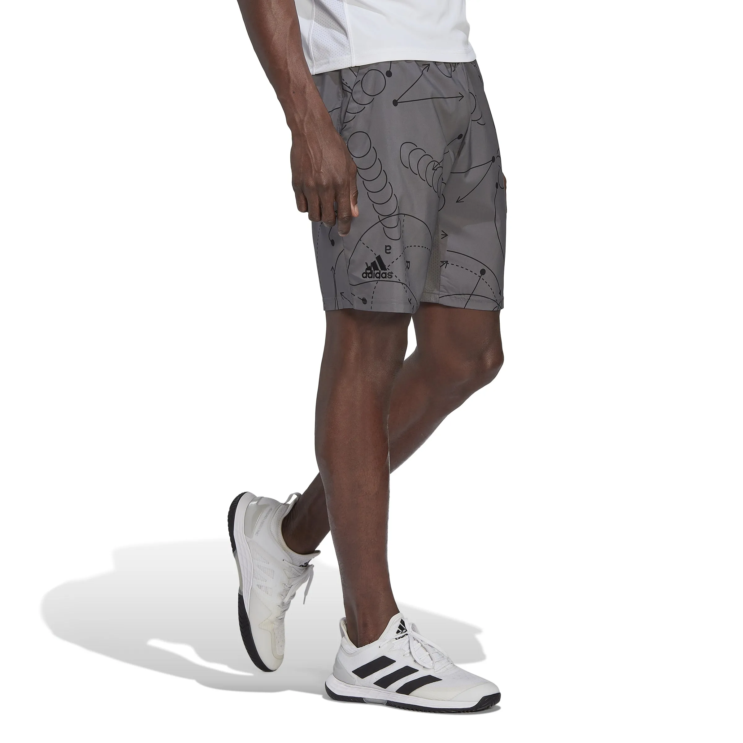 adidas Men's Shorts Club Graphic - Grey HC8491