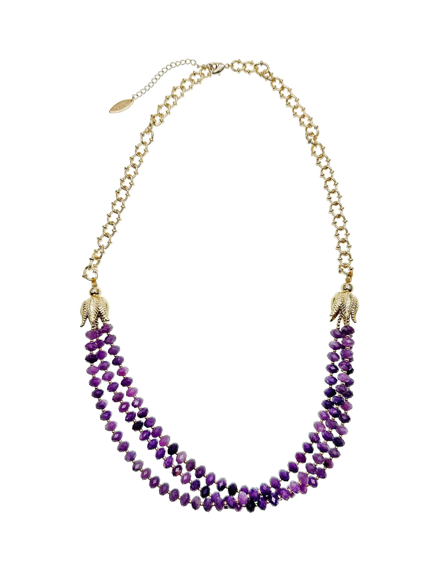 Amethyst Multi-layers Necklace KN044