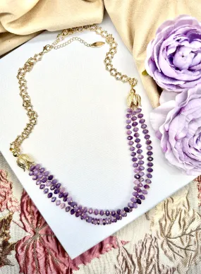 Amethyst Multi-layers Necklace KN044