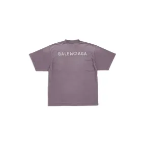 BALENCIAGA  |Balenciaga Back T-shirt Medium Fit in Faded Purple