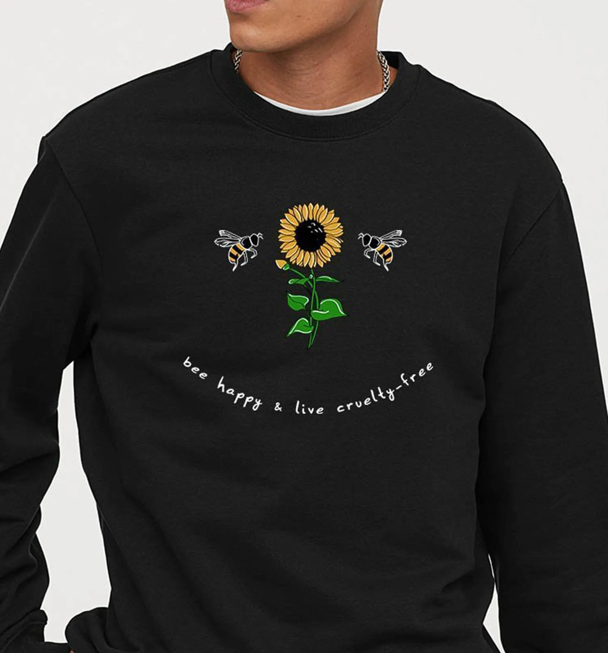 Bee Happy & Cruelty-Free | Vegan Crewneck