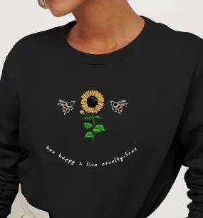 Bee Happy & Cruelty-Free | Vegan Crewneck