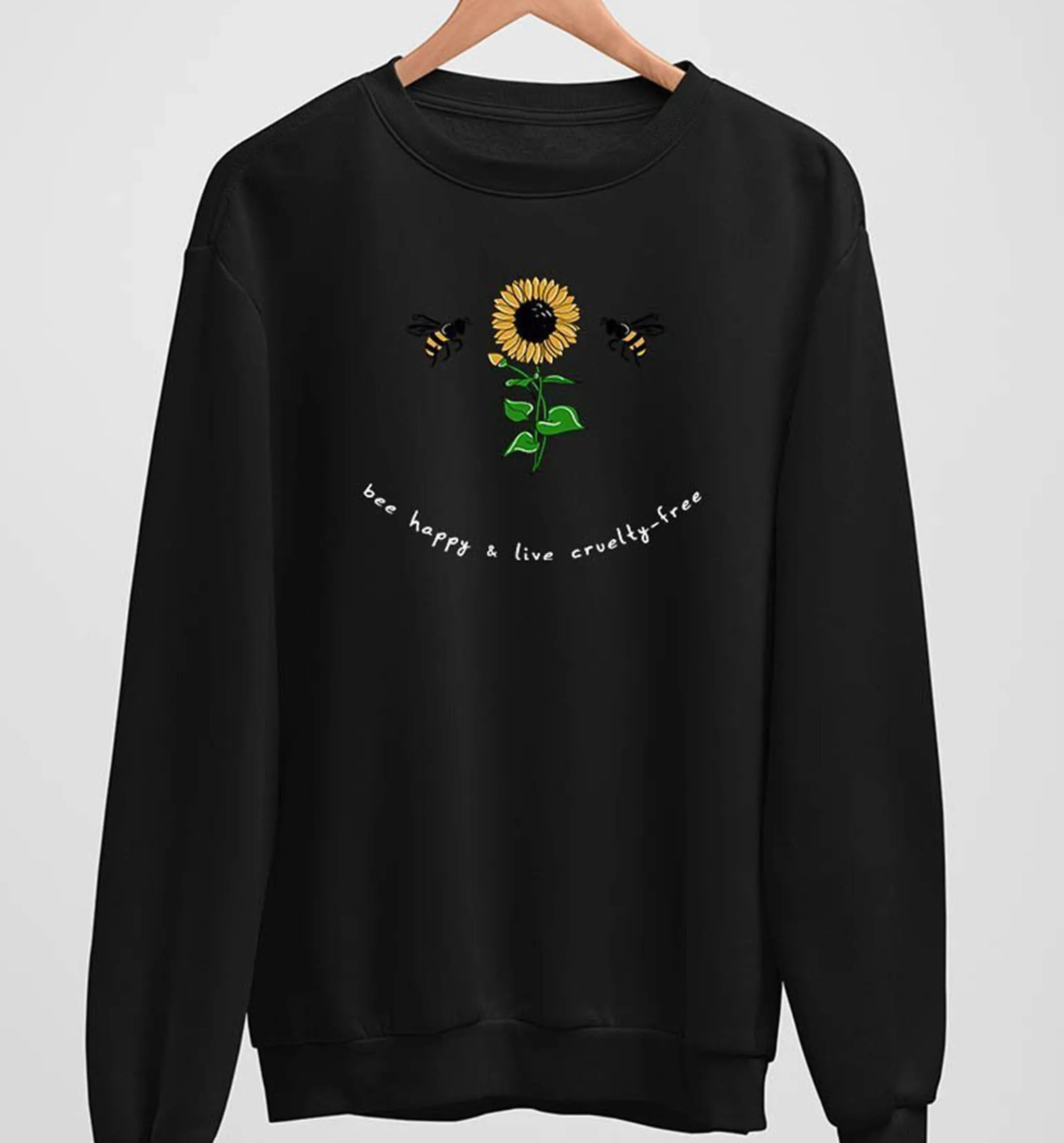 Bee Happy & Cruelty-Free | Vegan Crewneck