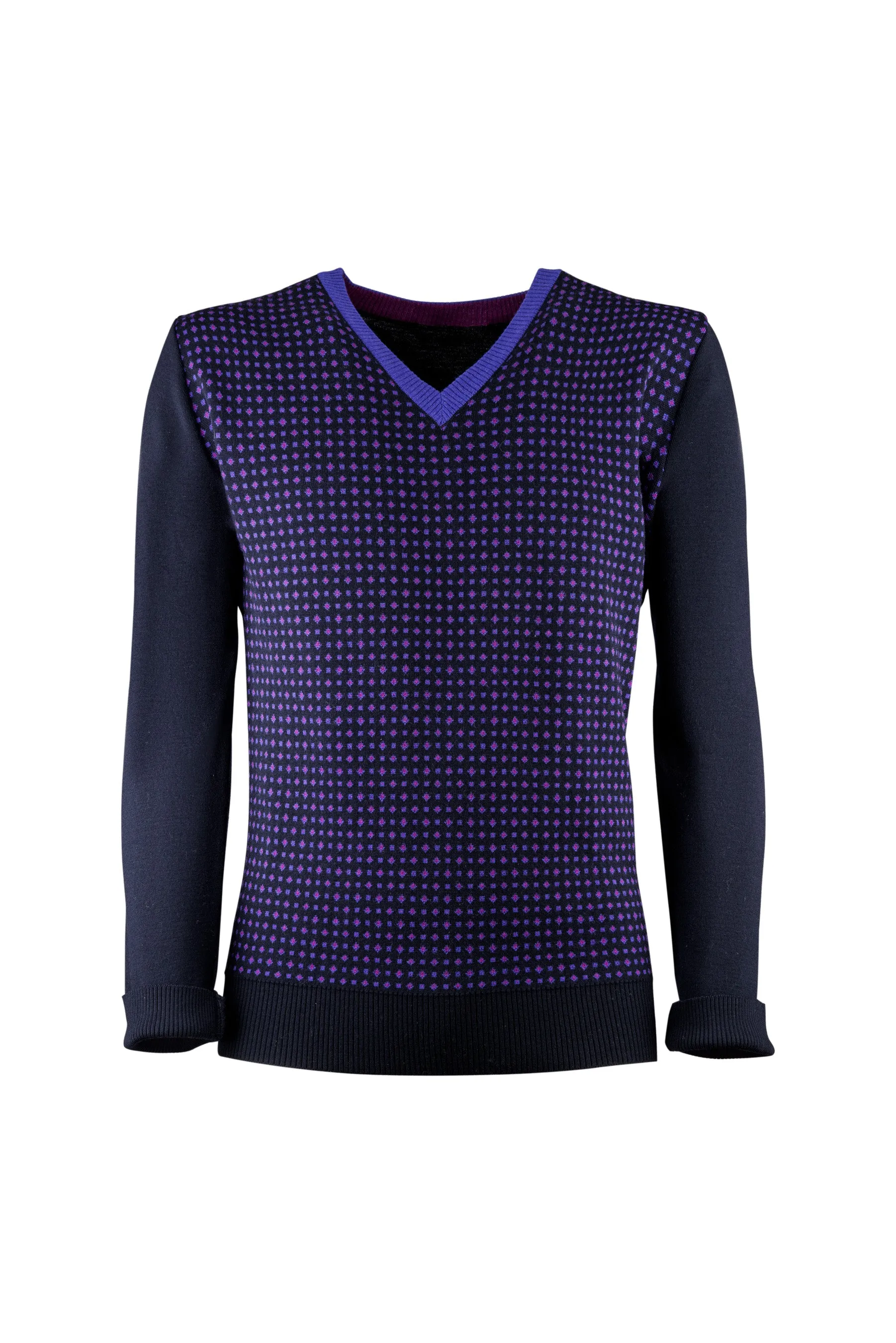 Blue/violet Wool V-neck Sweater