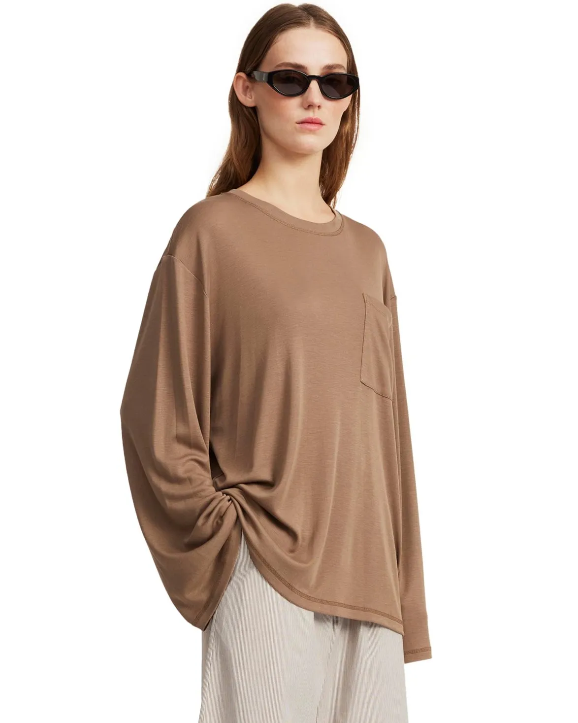 By Malene Birger Fayeh Long Sleeve T-Shirt Shitake