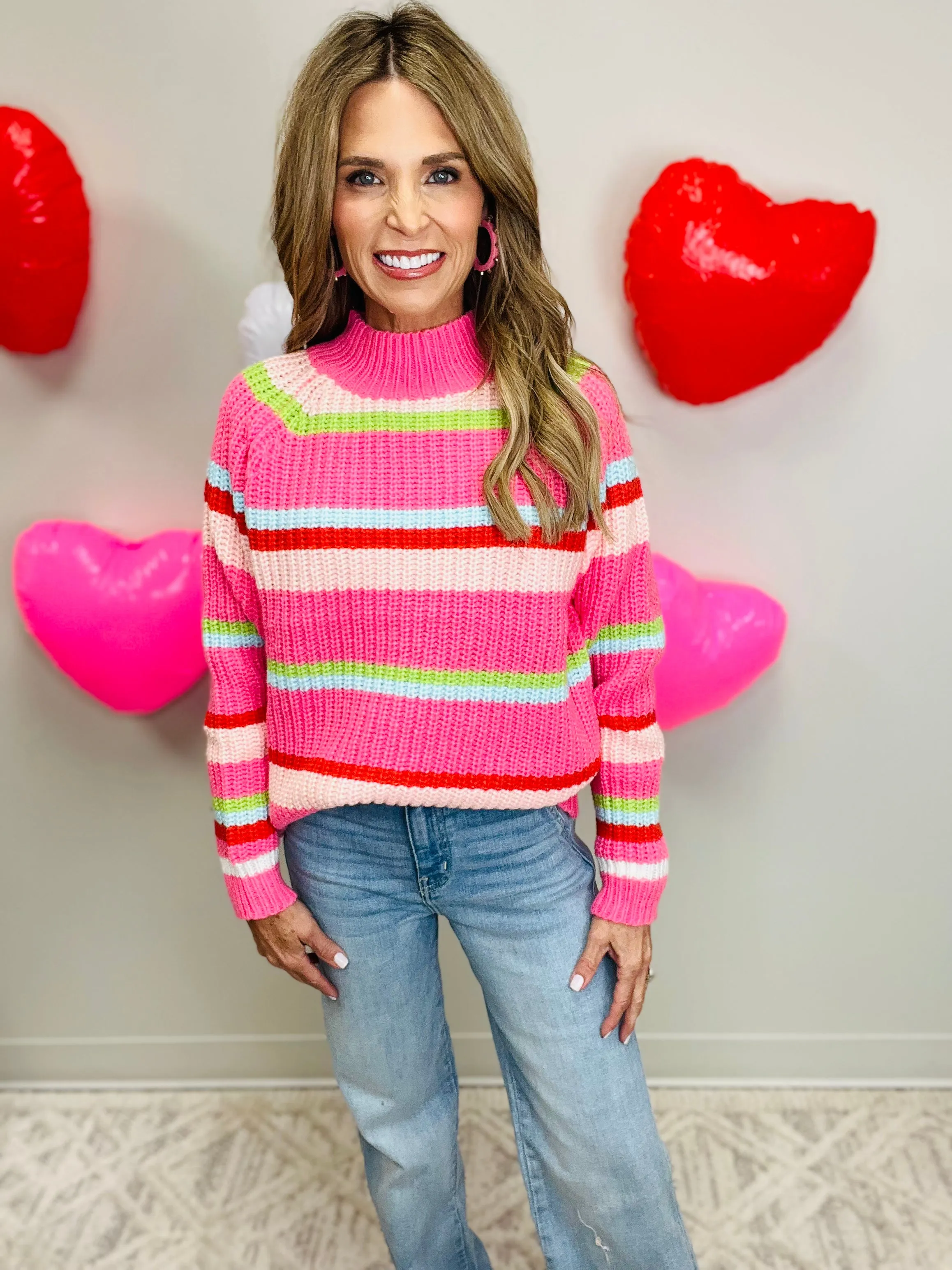 CANDY STRIPED SWEATER---FLASH SALE