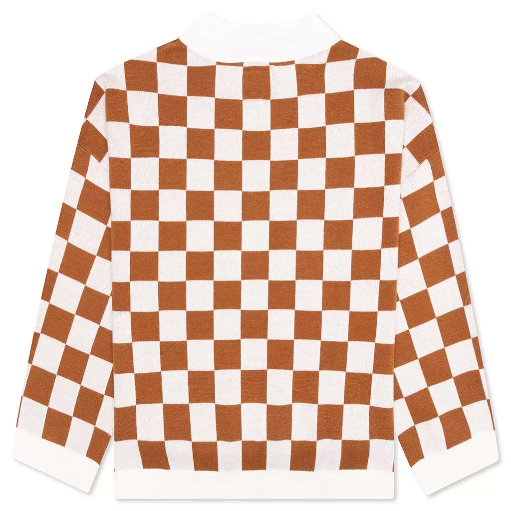 Checkered Sweater - Burnt Orange