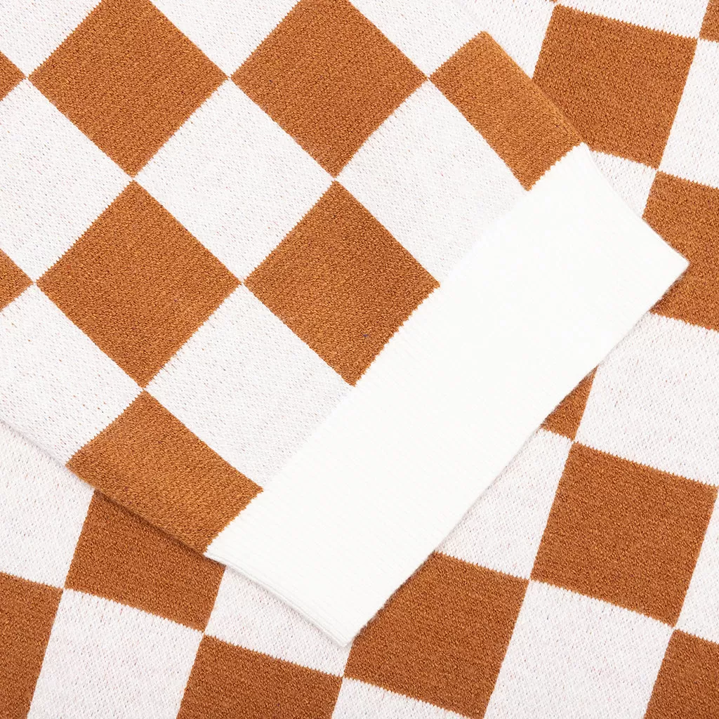 Checkered Sweater - Burnt Orange