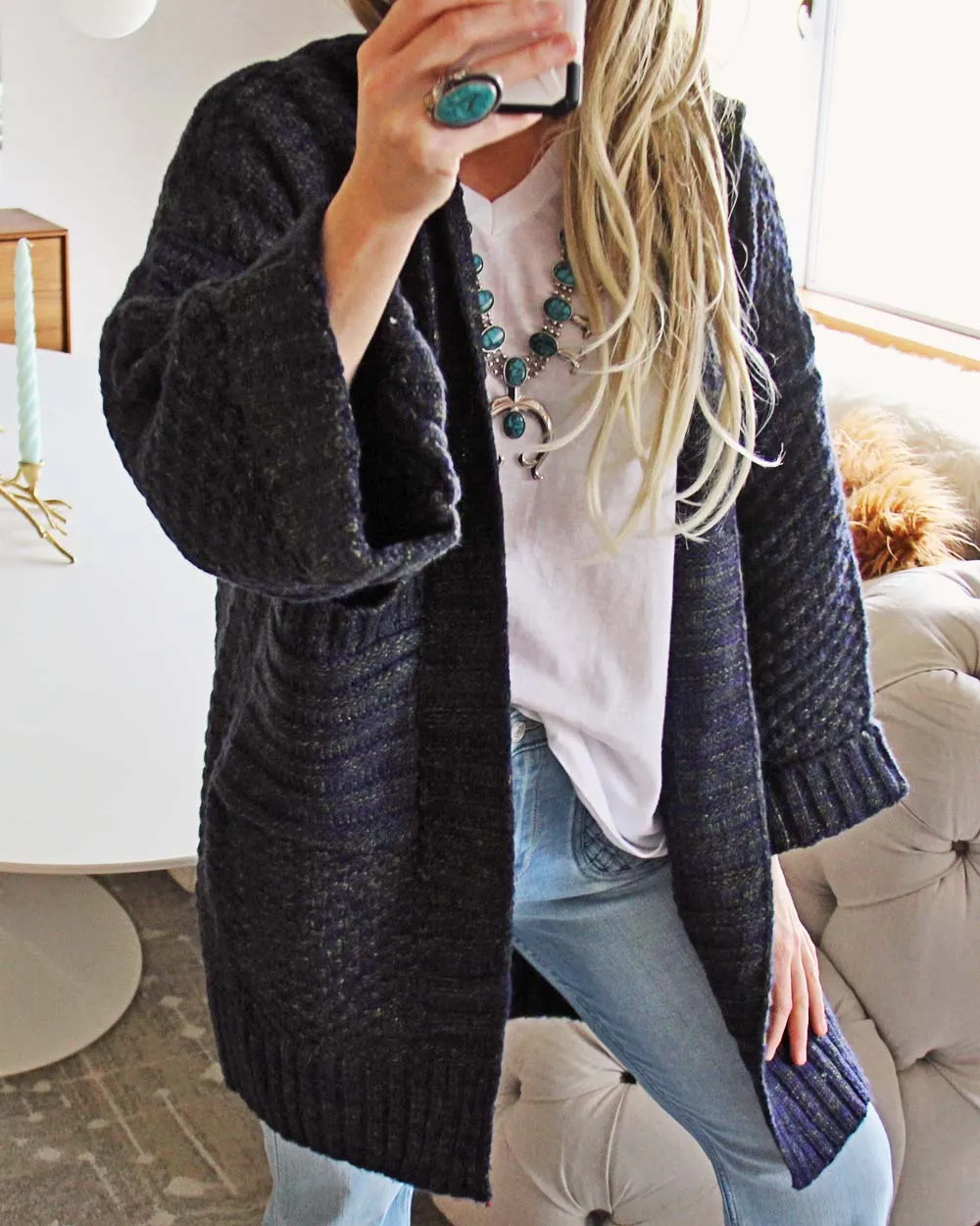 Cosmic Hooded Knit Sweater