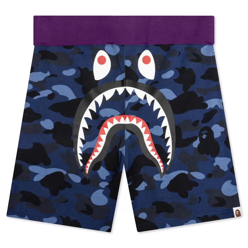 Crazy Camo Shark Sweat Shorts - Navy