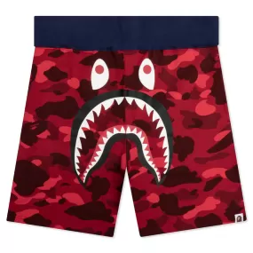 Crazy Camo Shark Sweat Shorts - Red