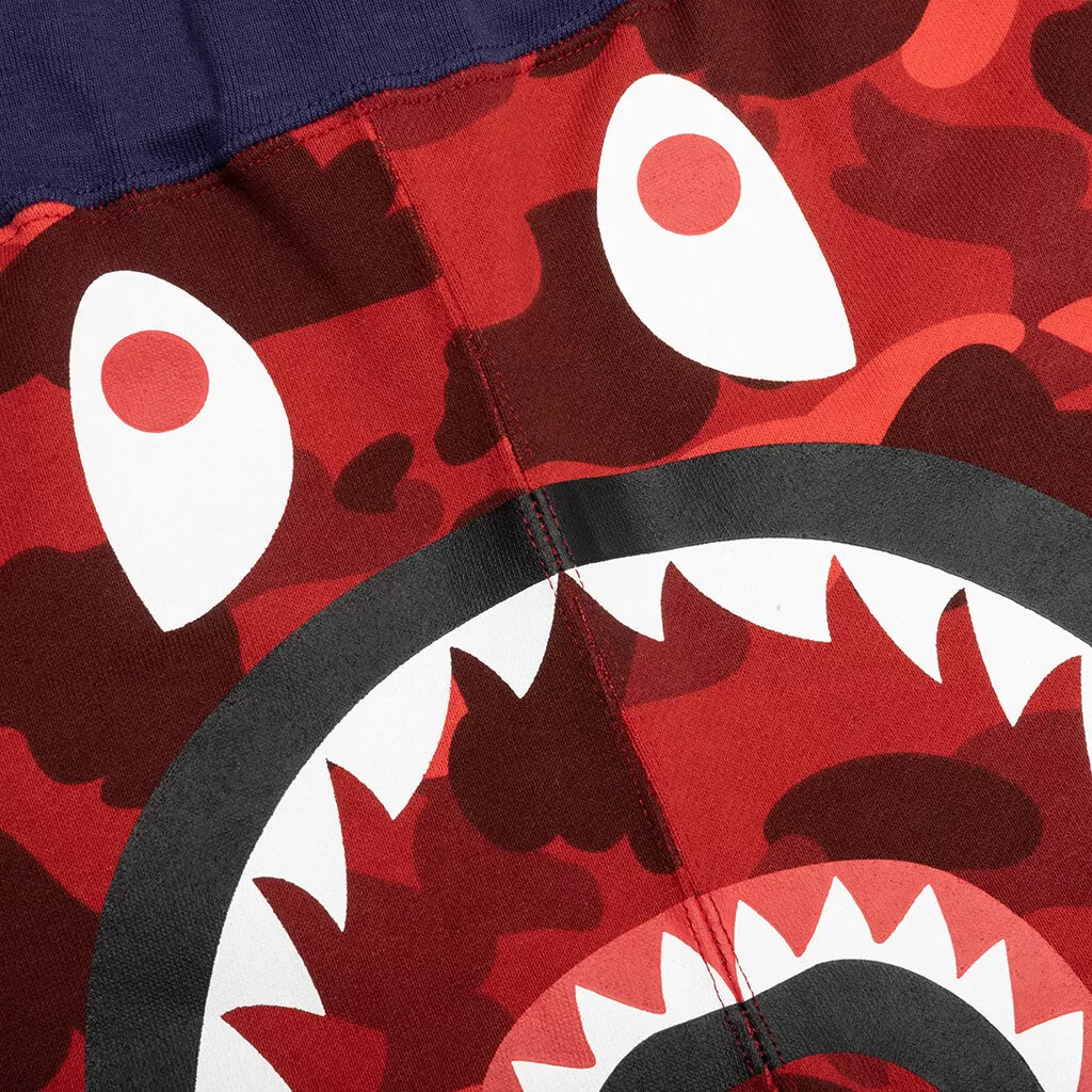 Crazy Camo Shark Sweat Shorts - Red