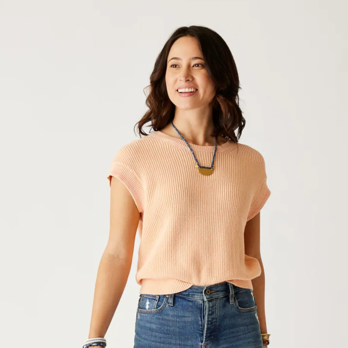 D Phoebe Sweater Top - peach