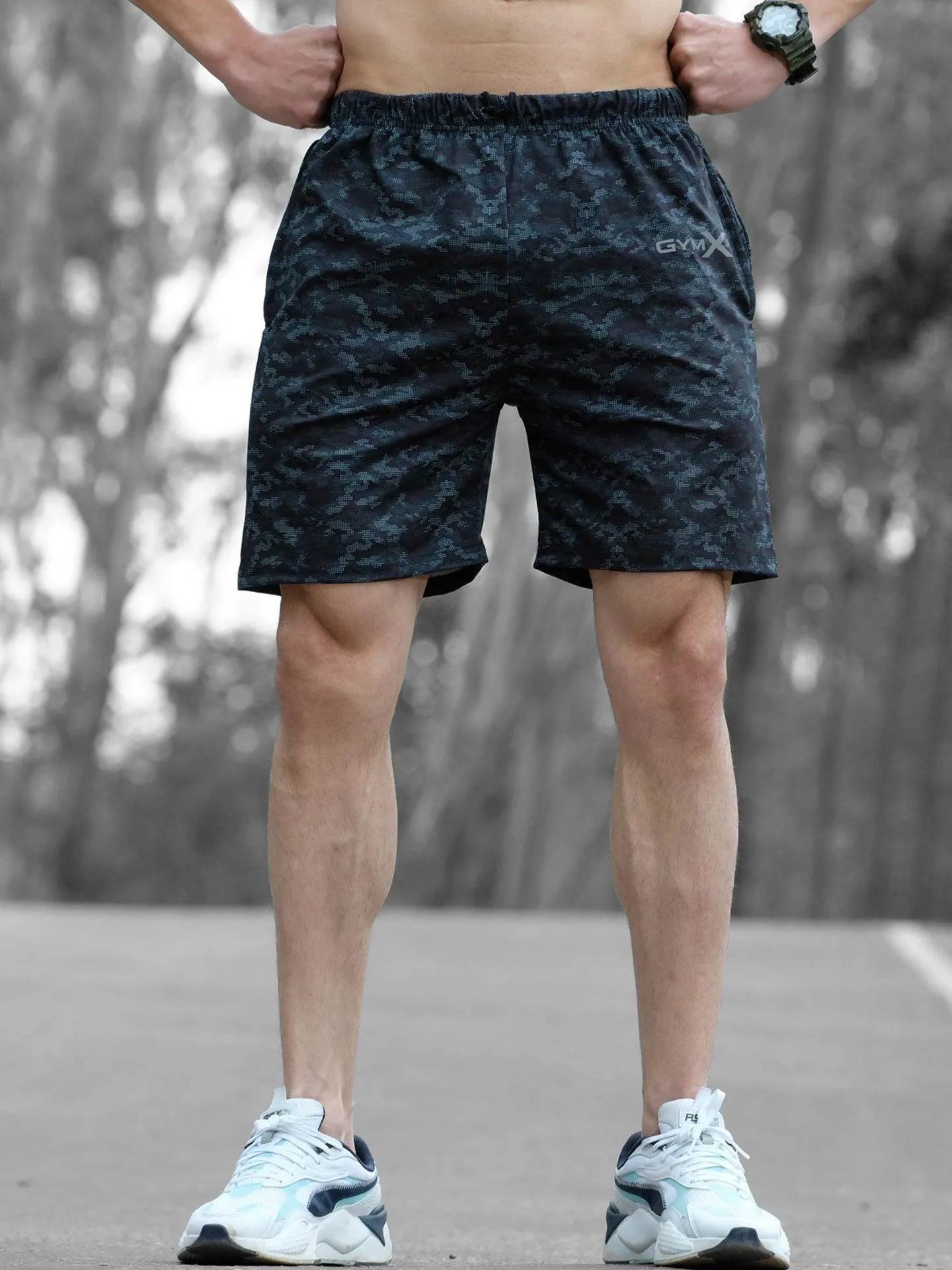 Freeze Blue Camo GymX Shorts - Sale