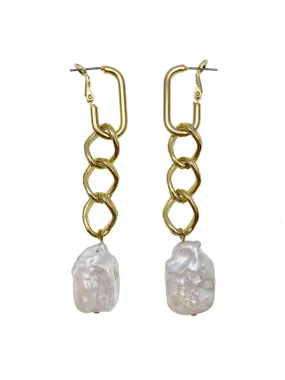 Freshwater Pearl Dangle Chain Earrings EE026