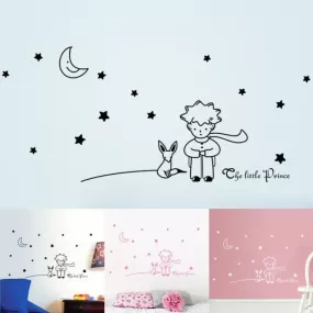 Funny Stars Moon The Little Prince Boy Poster Kids Wall Stickers