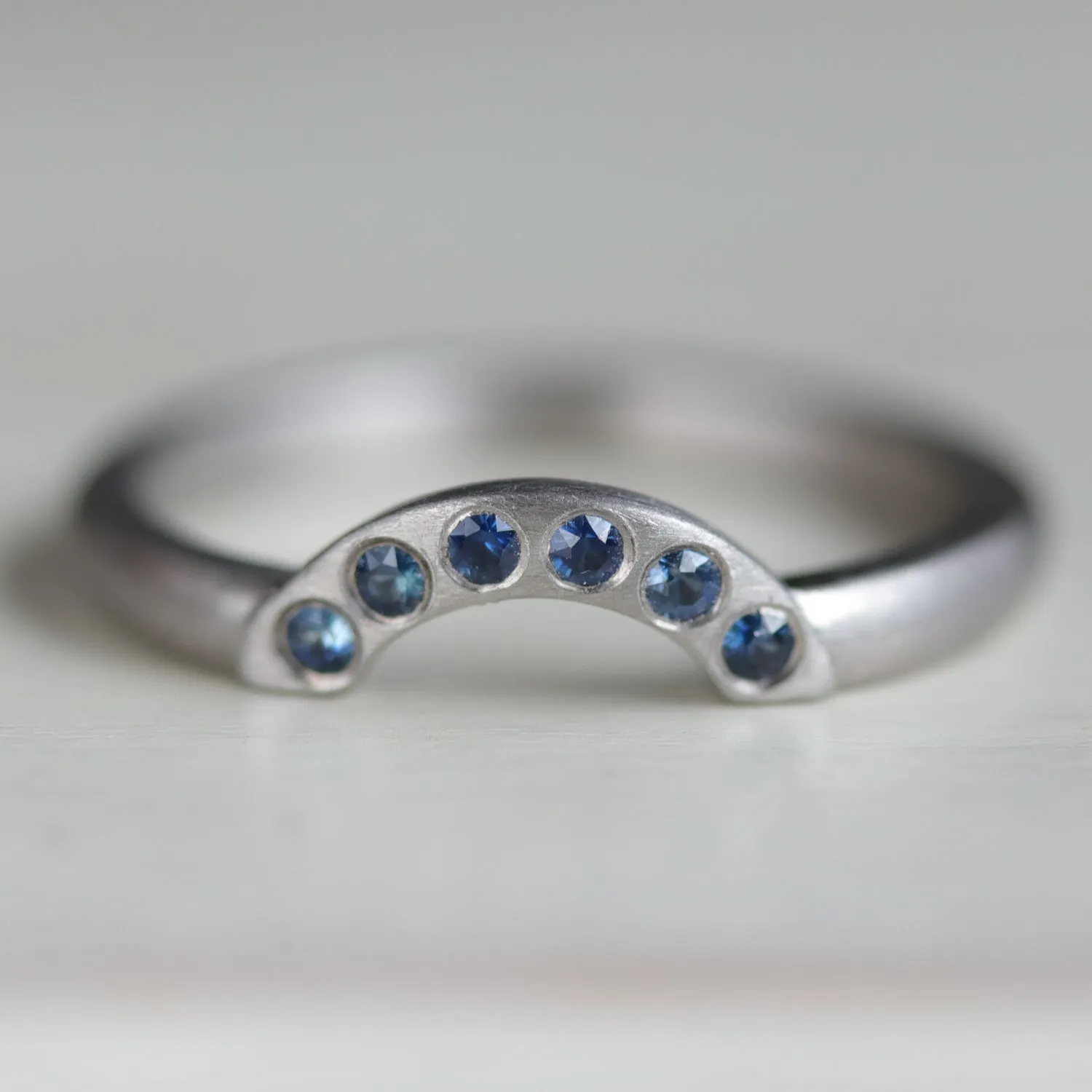 Half Circle Contour Band with Australian Sapphires