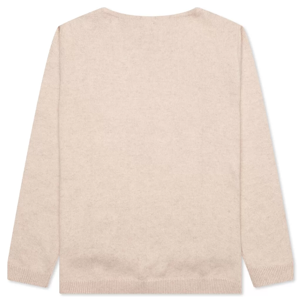 Heart Knit Sweater - Beige