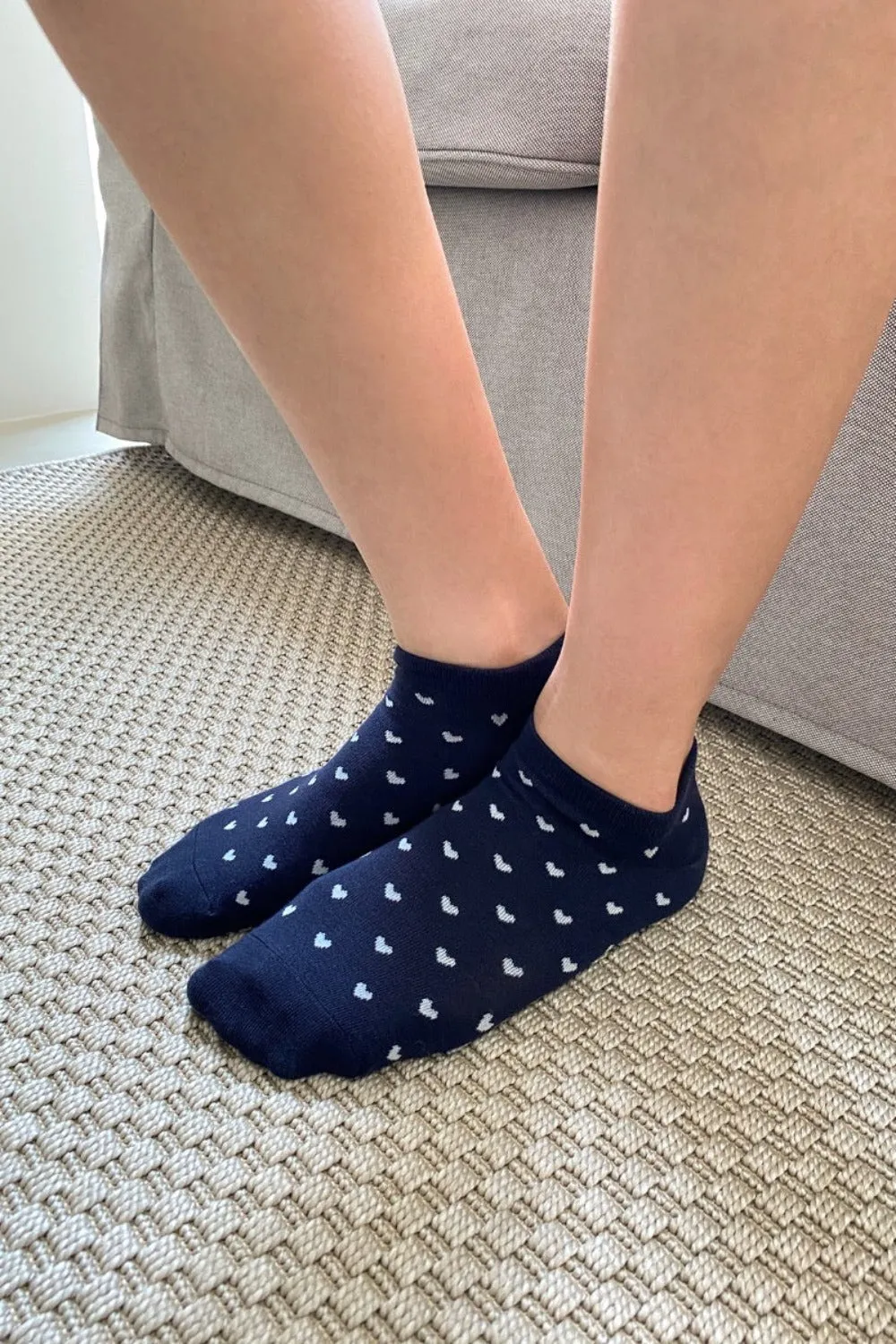 Heart Navy Socks