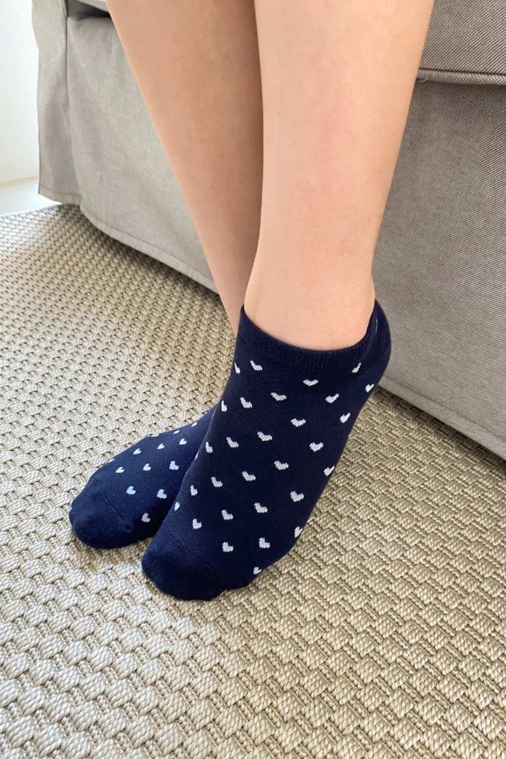 Heart Navy Socks