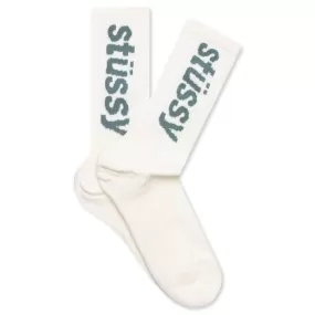 Helvetica Crew Socks - Chiffon/Stone