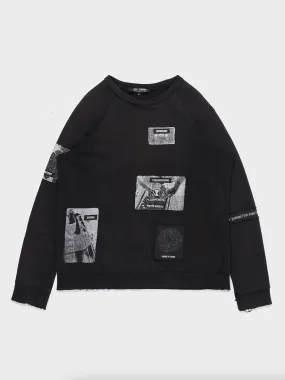 'History of the World' Avant-garde Patched Crewneck