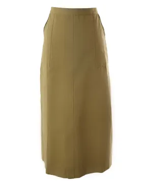 HSK140-BINDING STITCH SKIRT-Olive