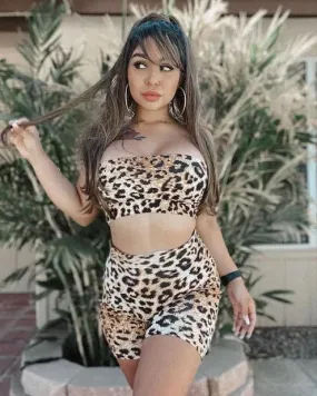 Jayna Leopard Shorts Set