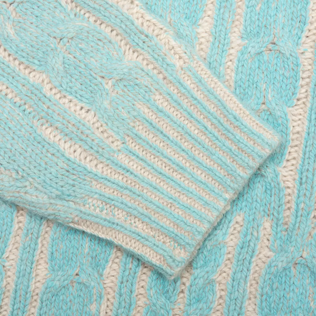 Knitted Crewneck - Turquoise Blue