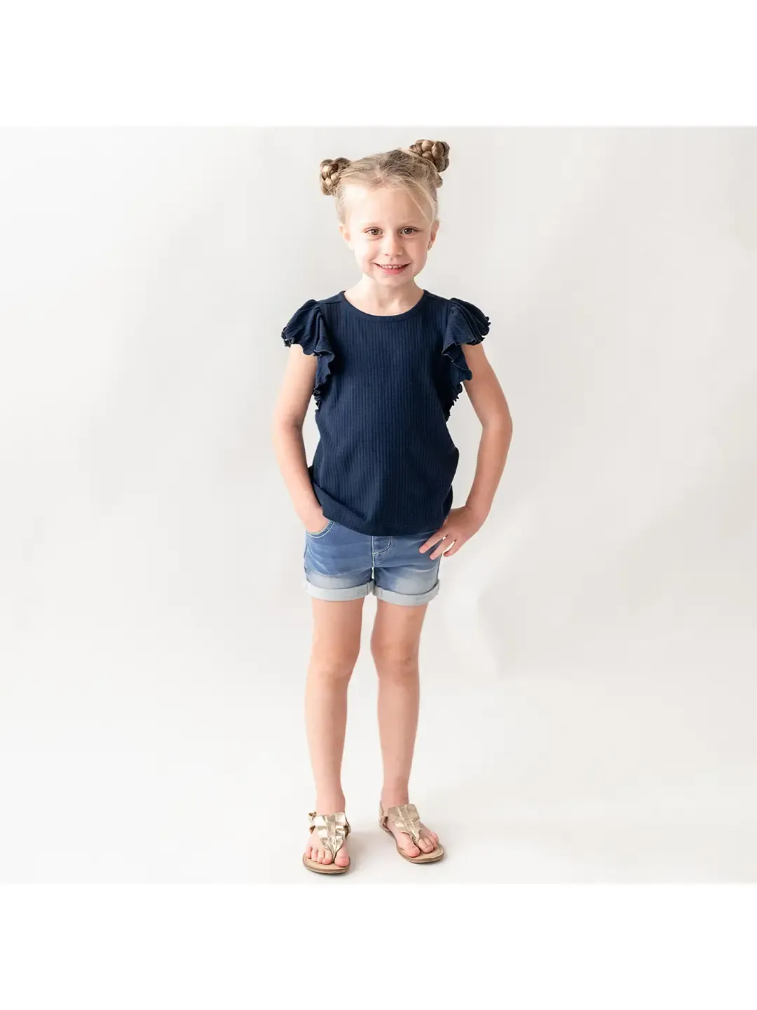 Light Wash Girl's Jean Stretch Shorts