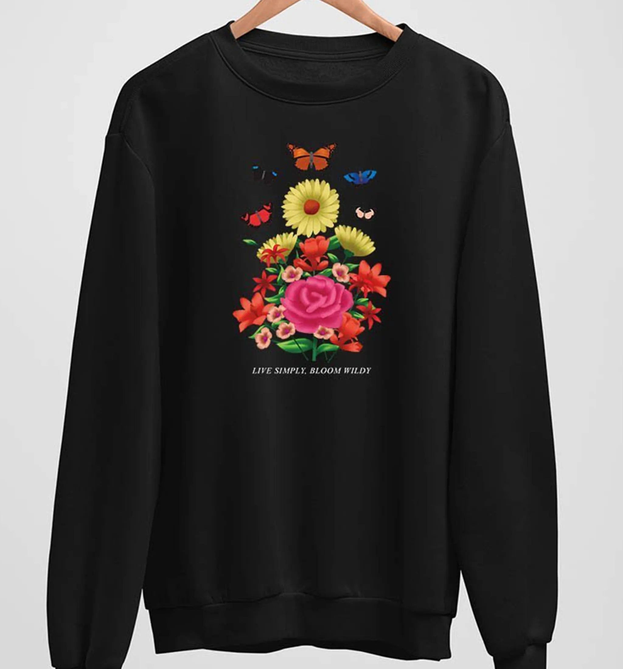 Live Simply Bloom Wildly | Vegan Crewneck