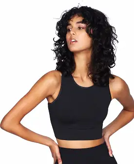 Moonchild Seamless Crop Top - Onyx Black