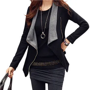 New Women Korean Style Zipper Slim Casual Long Sleeve Jacket Outwear Coat S/M/L/XL jawbreaker SM6