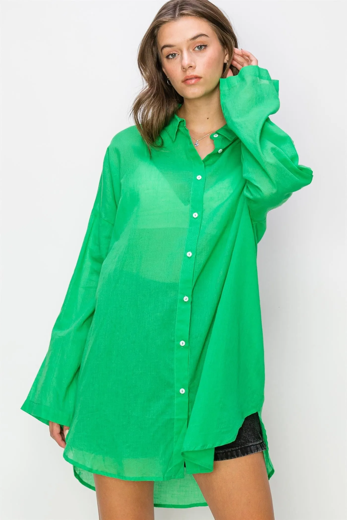 OVERSIZE COTTON LONG SLEEVE SHIRT