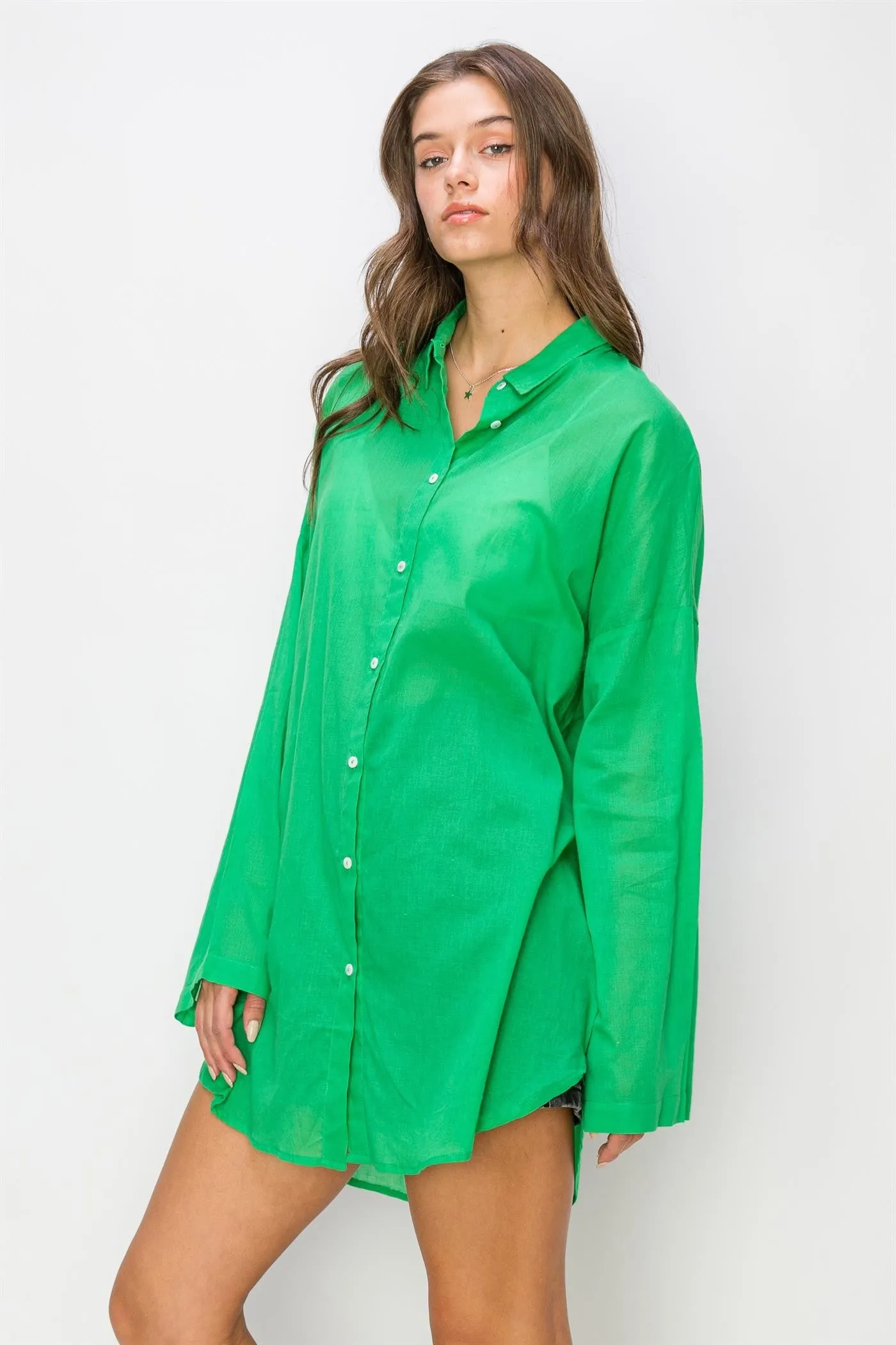 OVERSIZE COTTON LONG SLEEVE SHIRT