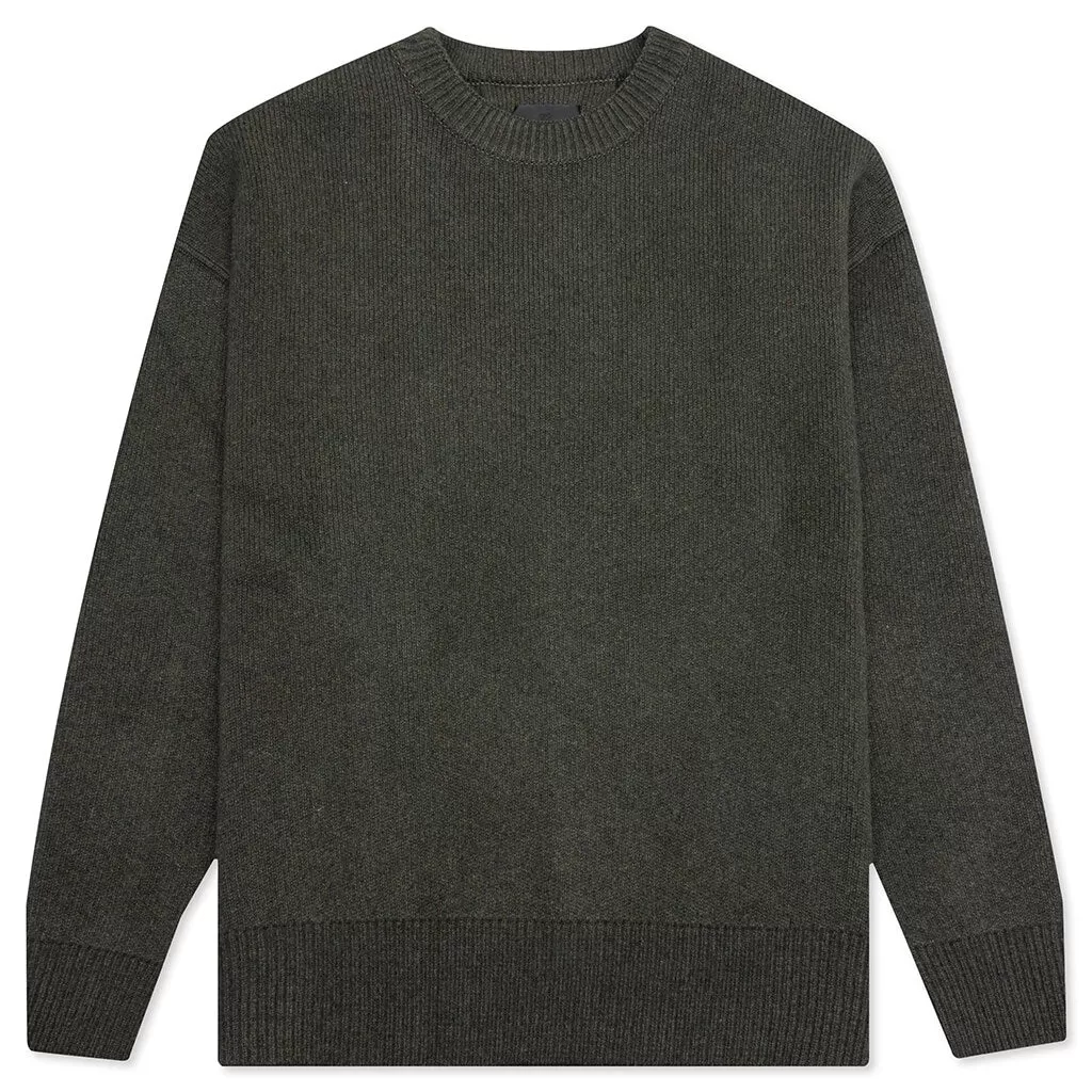 Oversized Crew Neck Sweater - Dark Green