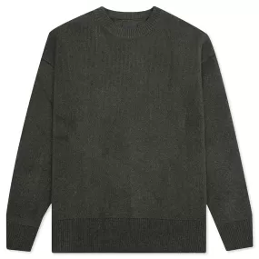 Oversized Crew Neck Sweater - Dark Green