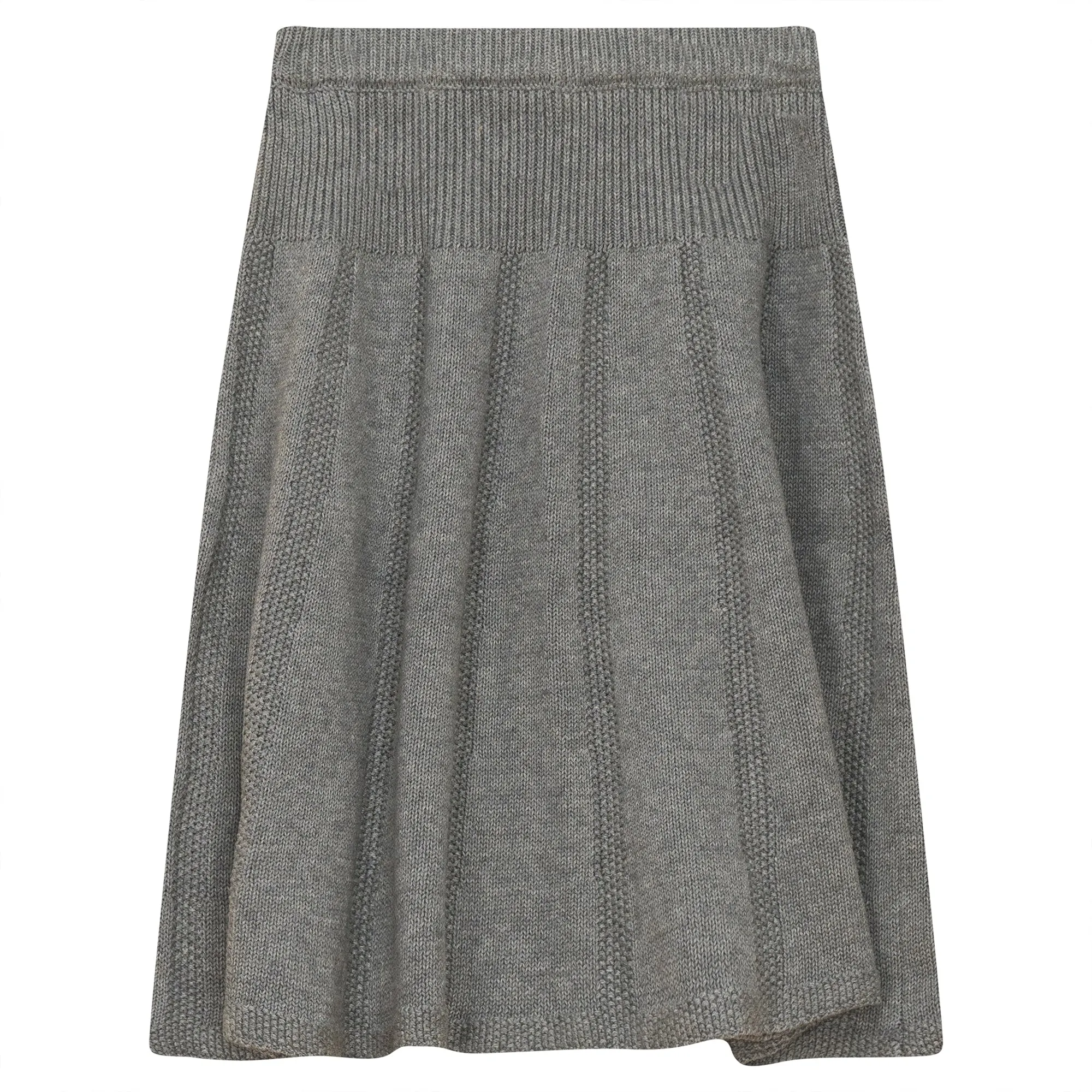 P4354-PLEATED KNIT SKIRT-GREY