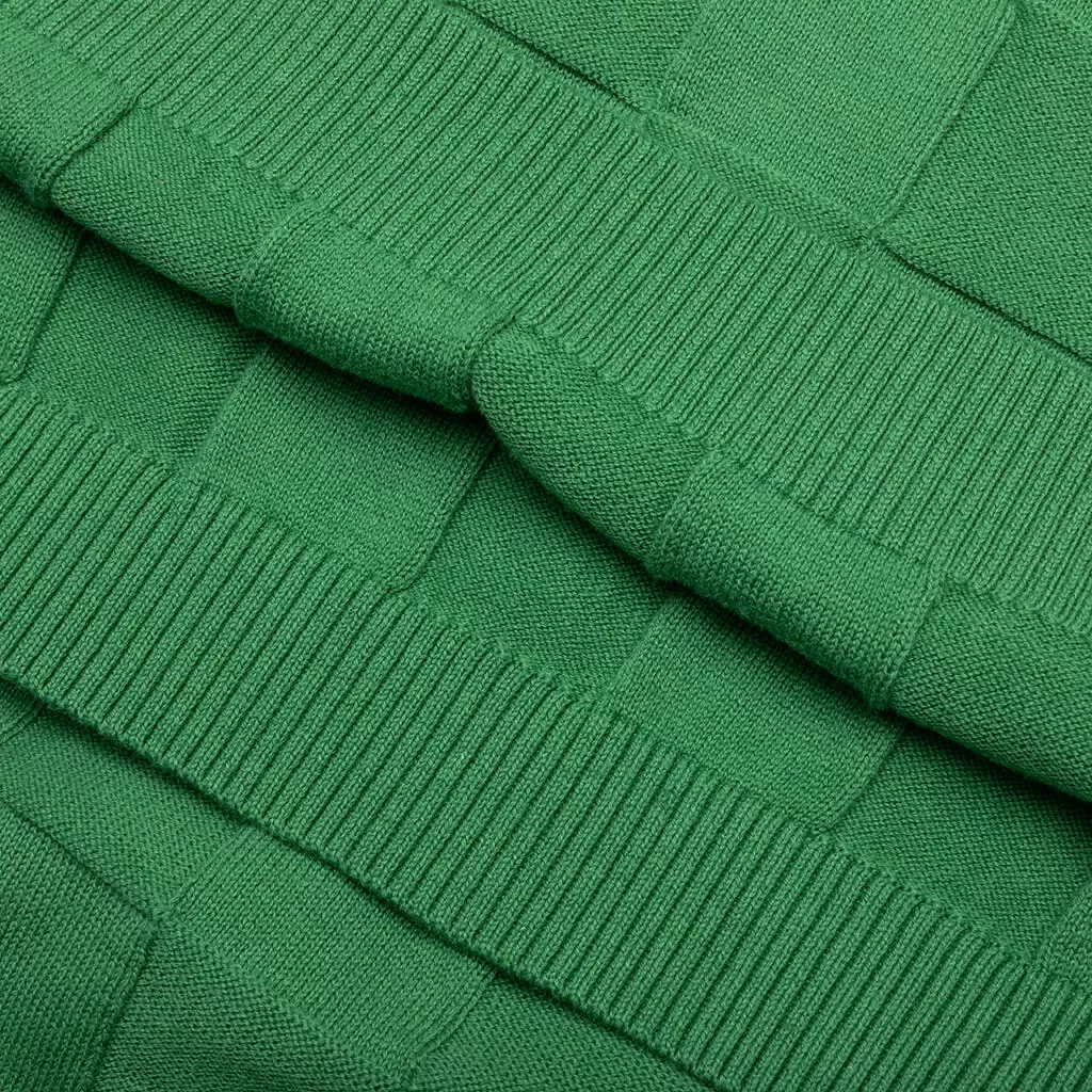 Palmer Checked L/S Sweater Polo - Augusta Green