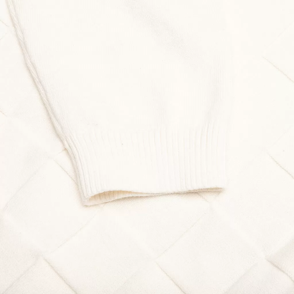 Palmer Checked L/S Sweater Polo - Clubhouse Cream