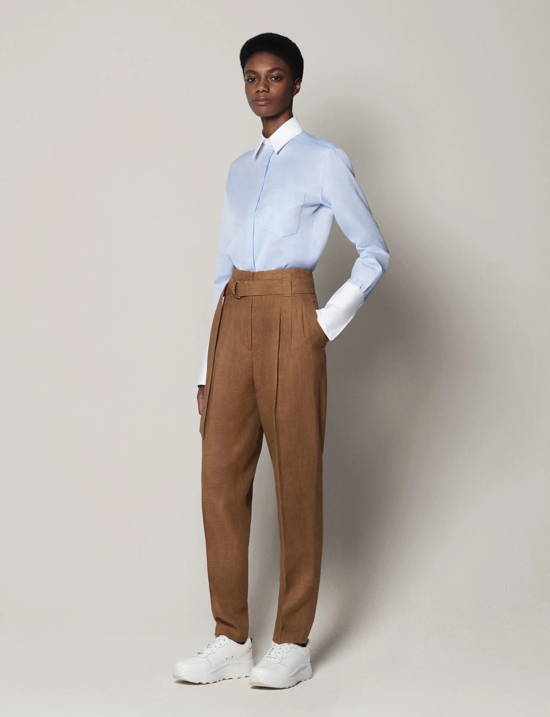 Paper Bag Pleated Trouser