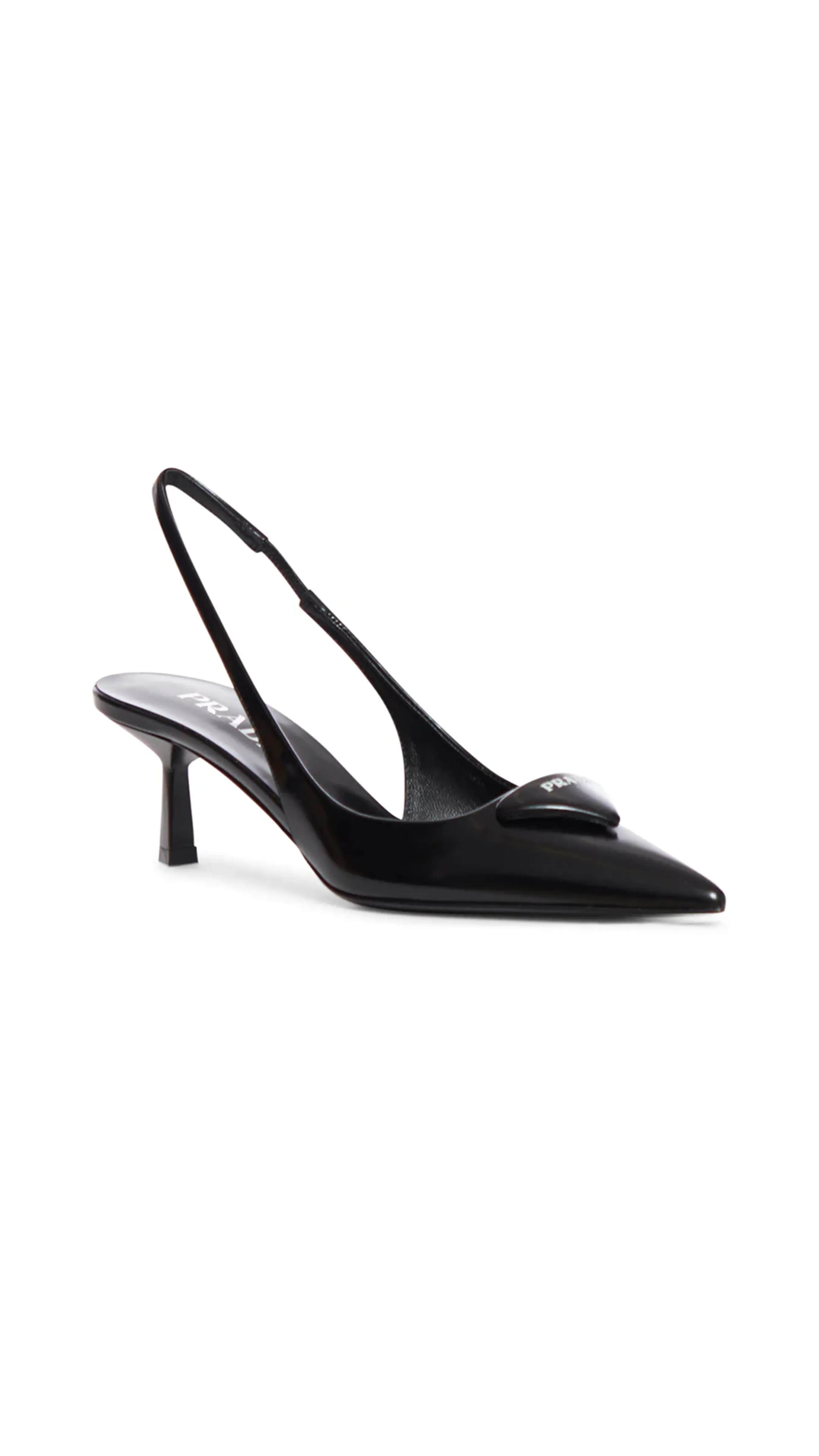 Patent Leather Slingback Pumps - Black