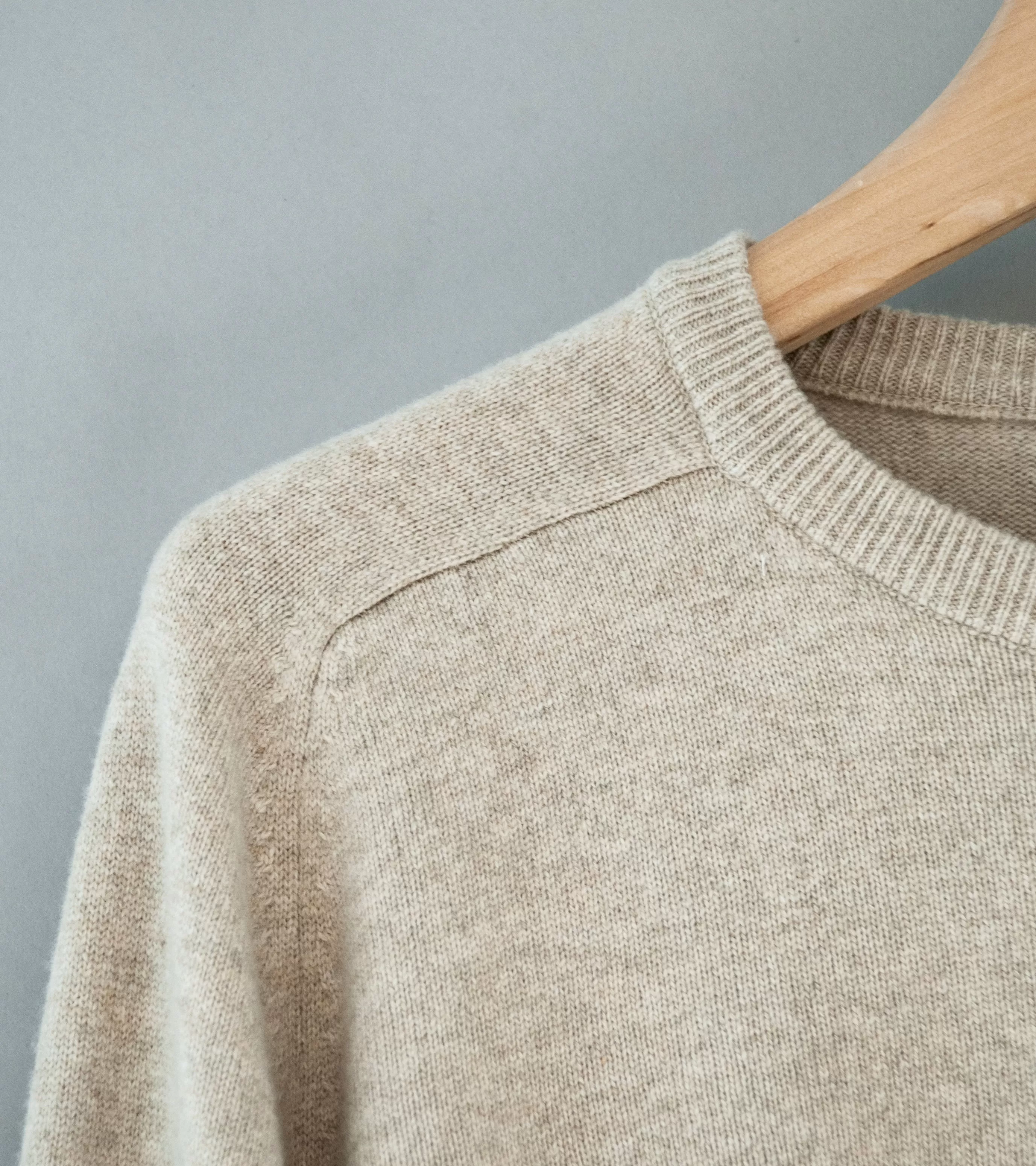 Personal Matters 'Merino Wool Crewneck Sweater' (Light Brown)