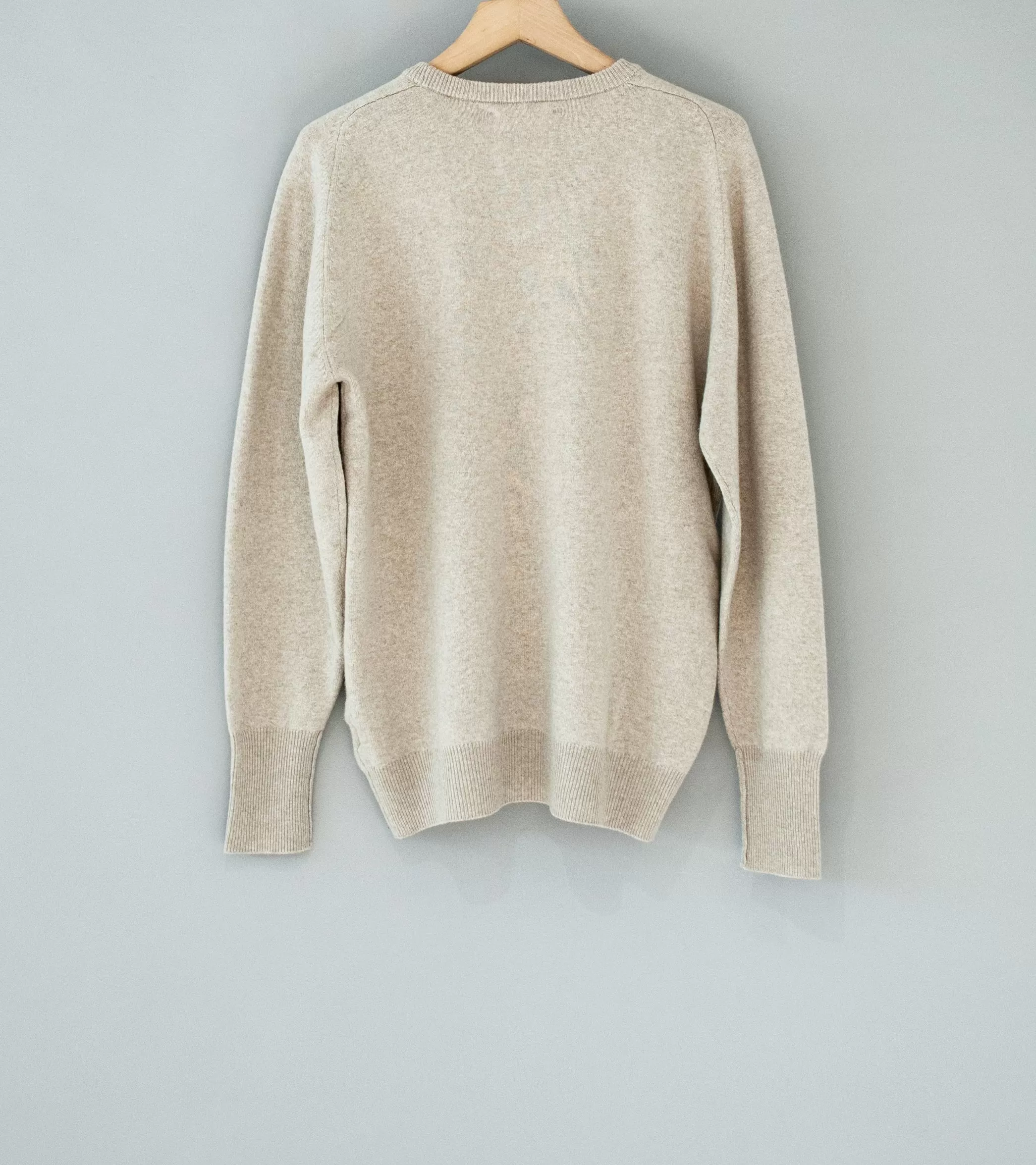 Personal Matters 'Merino Wool Crewneck Sweater' (Light Brown)