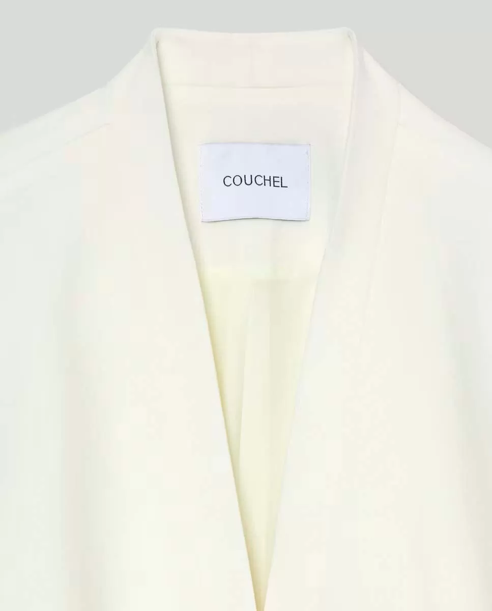 Plain Suit Without Lapel - White