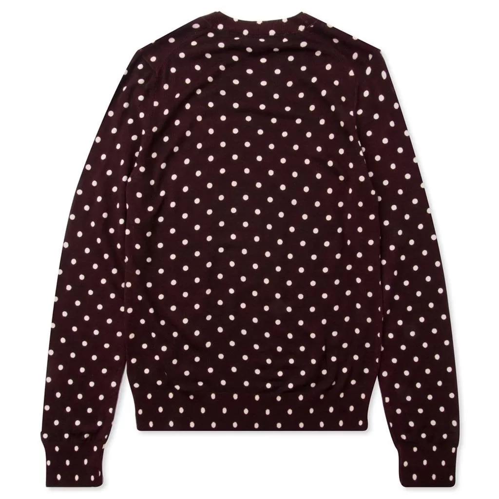 Polka Dot Sweater - Burgundy