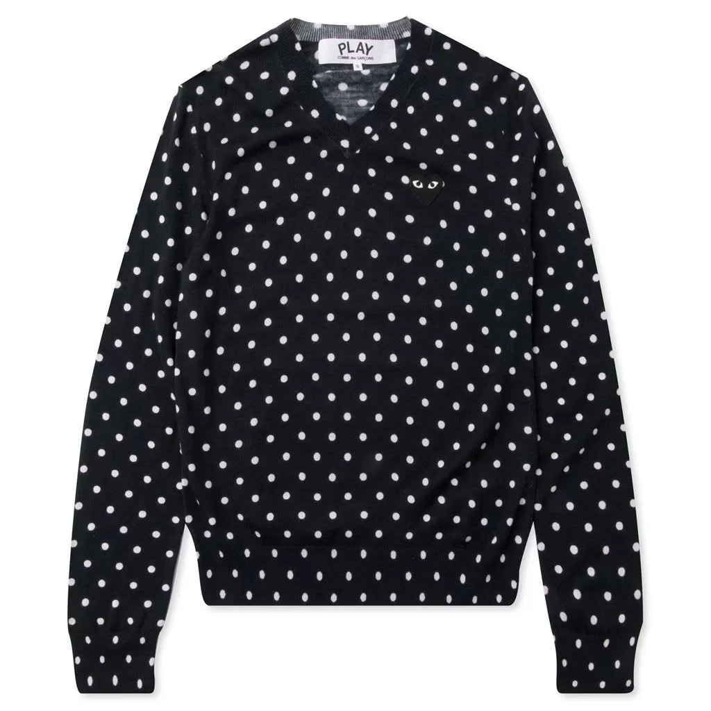 Polka Dot Sweater - Navy