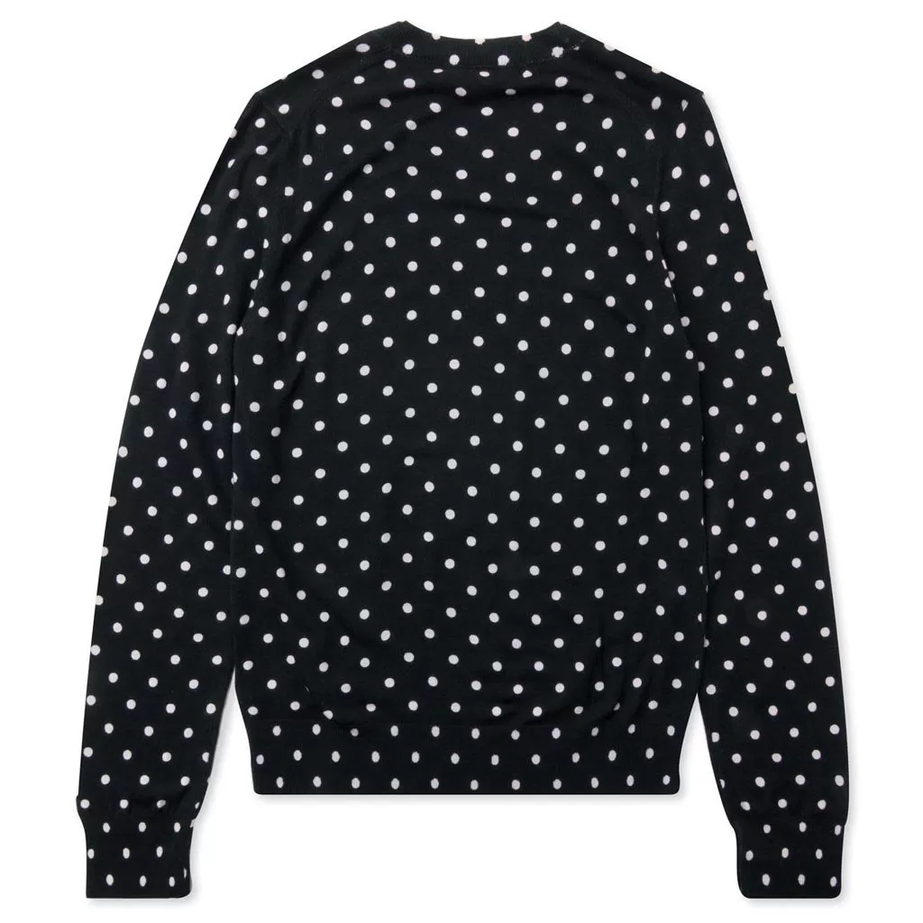 Polka Dot Sweater - Navy