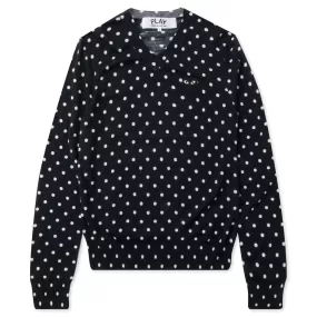 Polka Dot Sweater - Navy