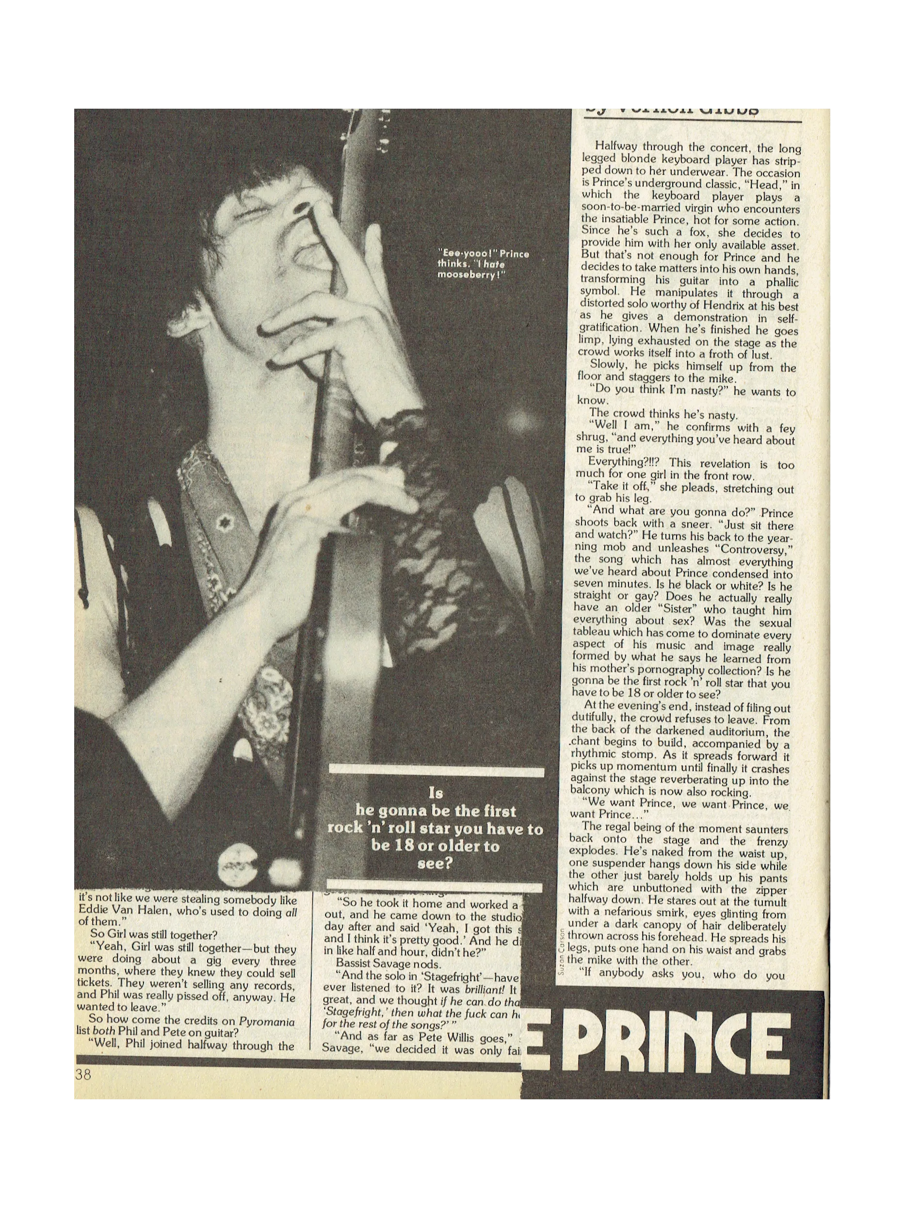 Prince – Cream Magazine May 1983 Prince Cover & 3 Page Article